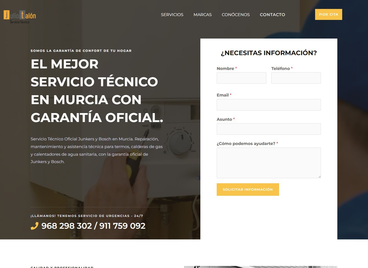 Vista de la web actual de Julio Talón